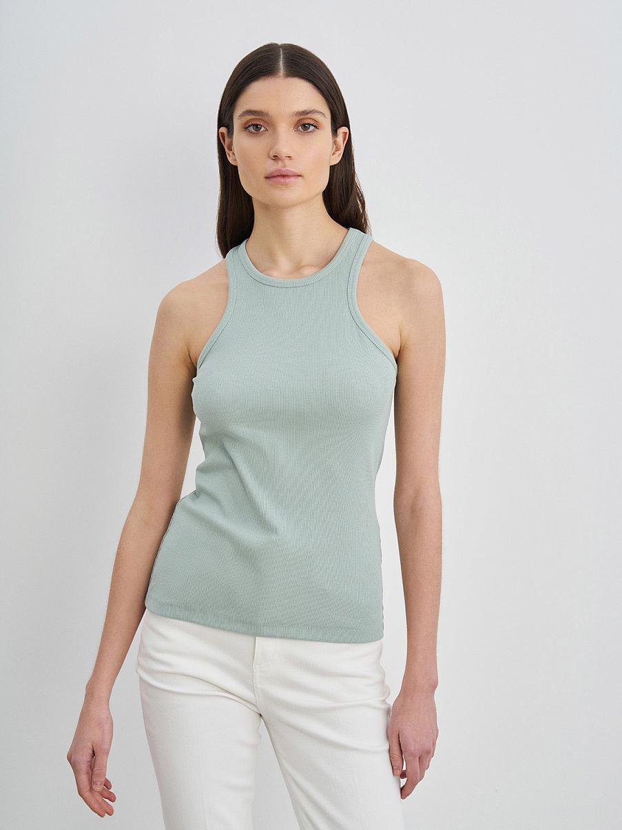 Хлопковый топ в рубчик