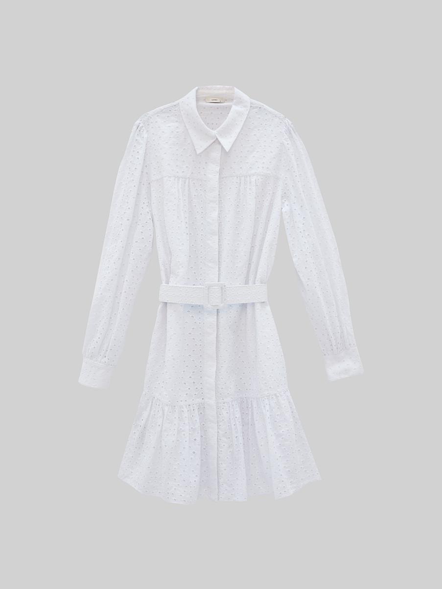 Хлопковое кружевное платье мини