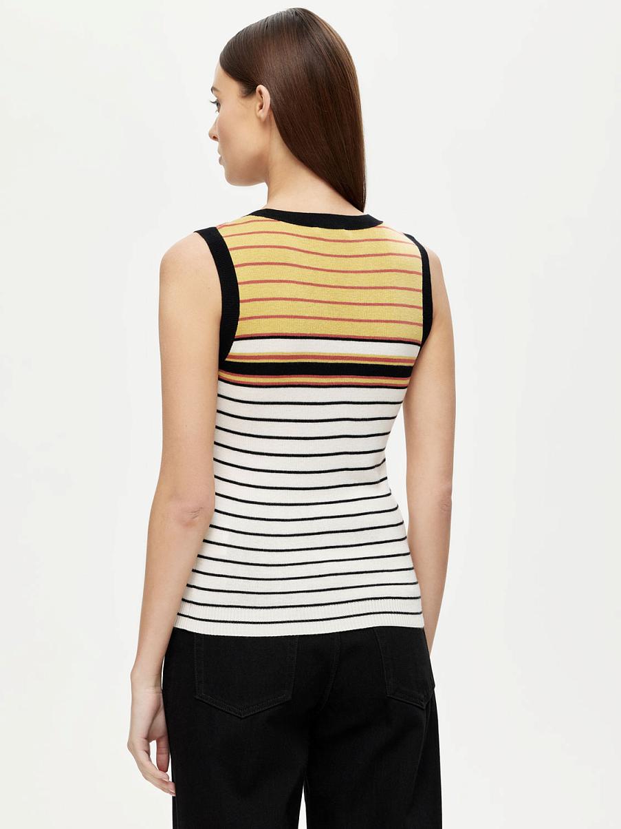 Топ в полоску с шелком