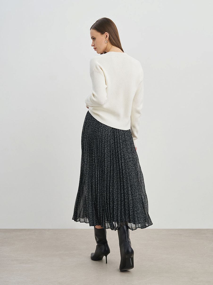 Плиссированная юбка с цветочным узором