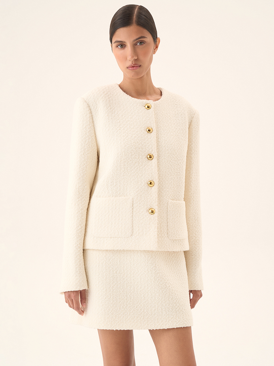 Однобортный жакет из букле