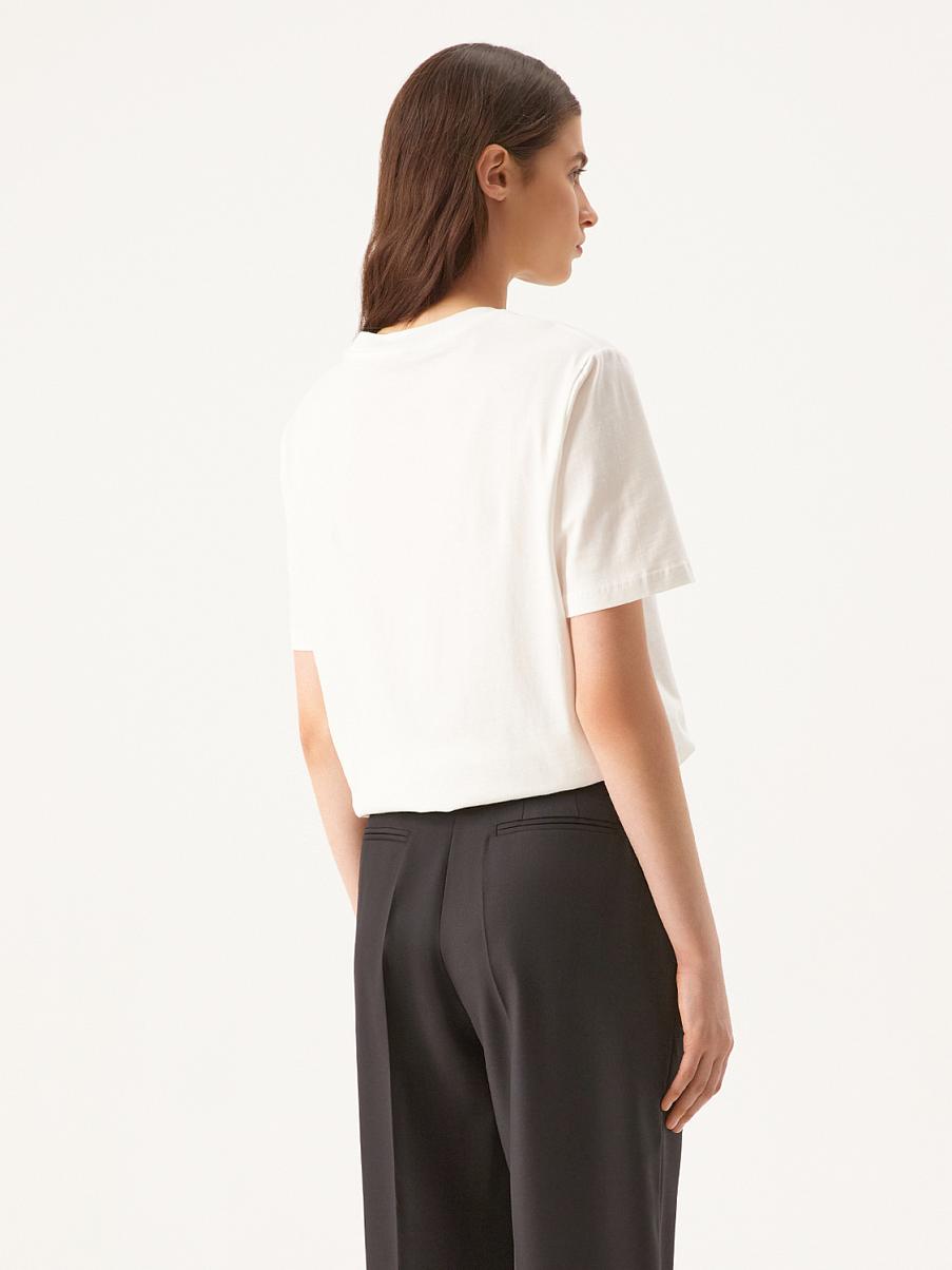 Хлопковая футболка прямого кроя