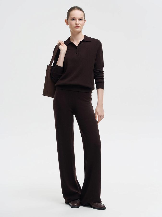 LSWN-822008 Брюки трикотажные (темно-коричневый, L)