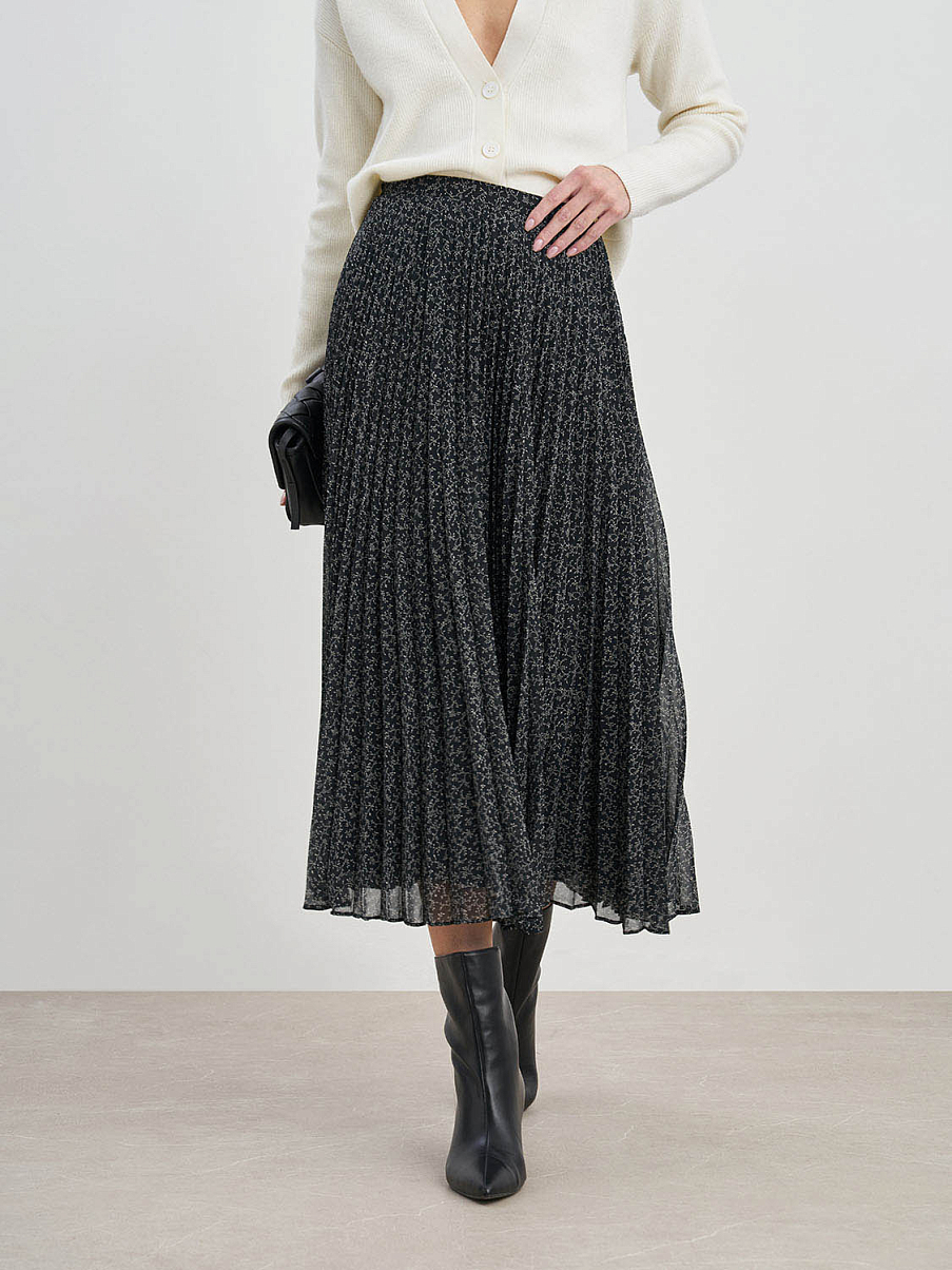 Плиссированная юбка с цветочным узором