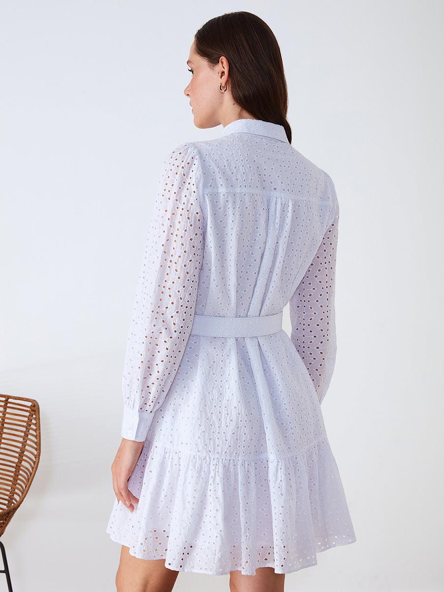 Хлопковое кружевное платье мини