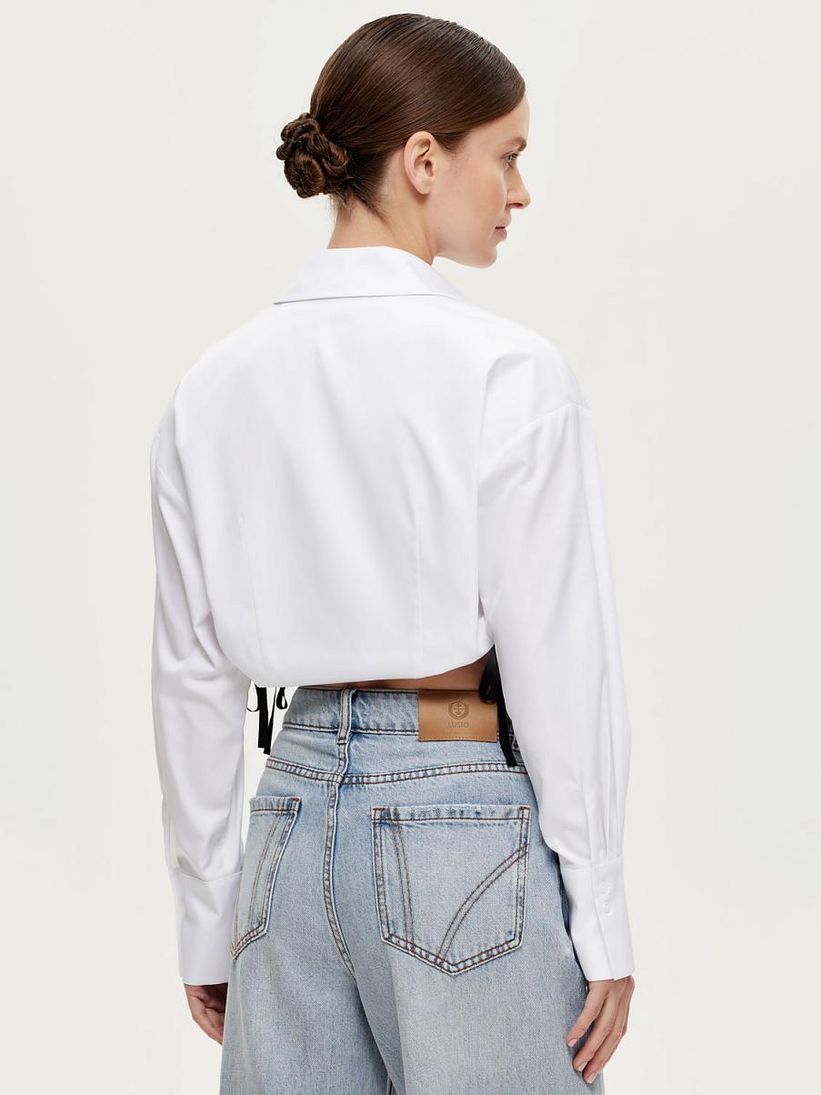 Укороченная рубашка из хлопка