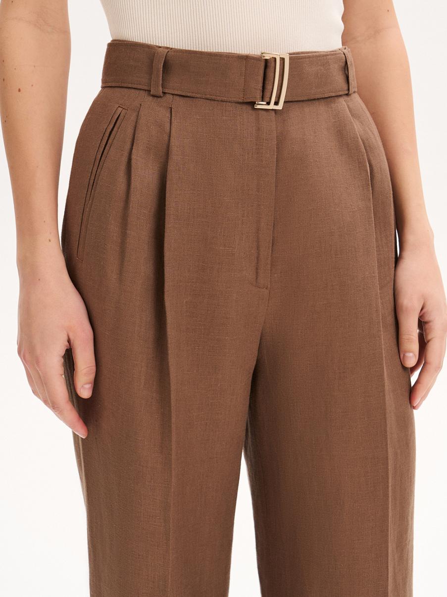 Брюки льняные с защипами