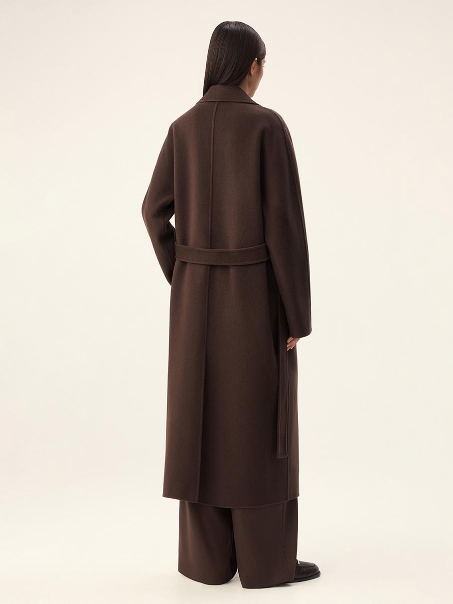 Двубортное пальто из шерсти мериноса и кашемира