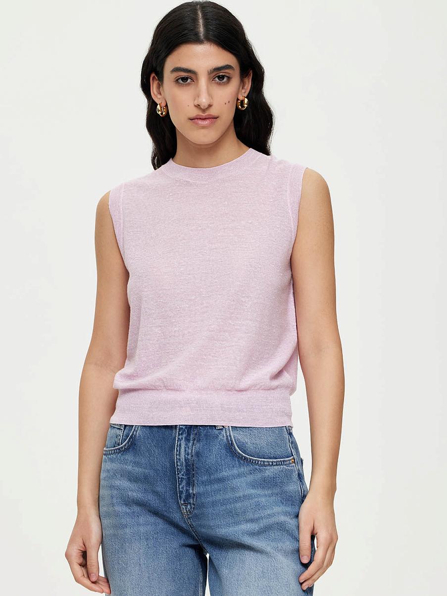 Трикотажный топ из шерсти и льна