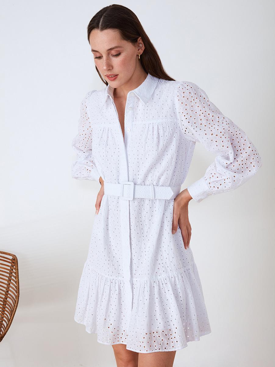 Хлопковое кружевное платье мини