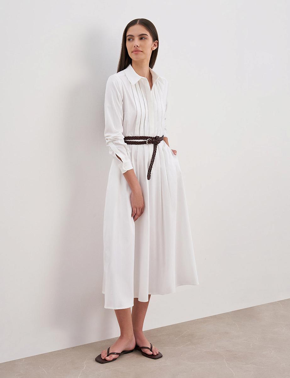 Платье из хлопка рубашечного кроя с поясом