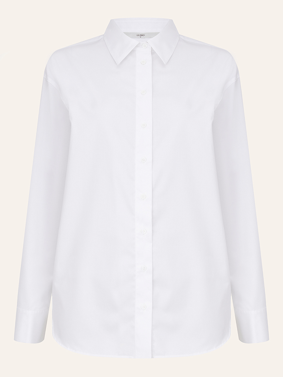 Хлопковая рубашка прямого кроя