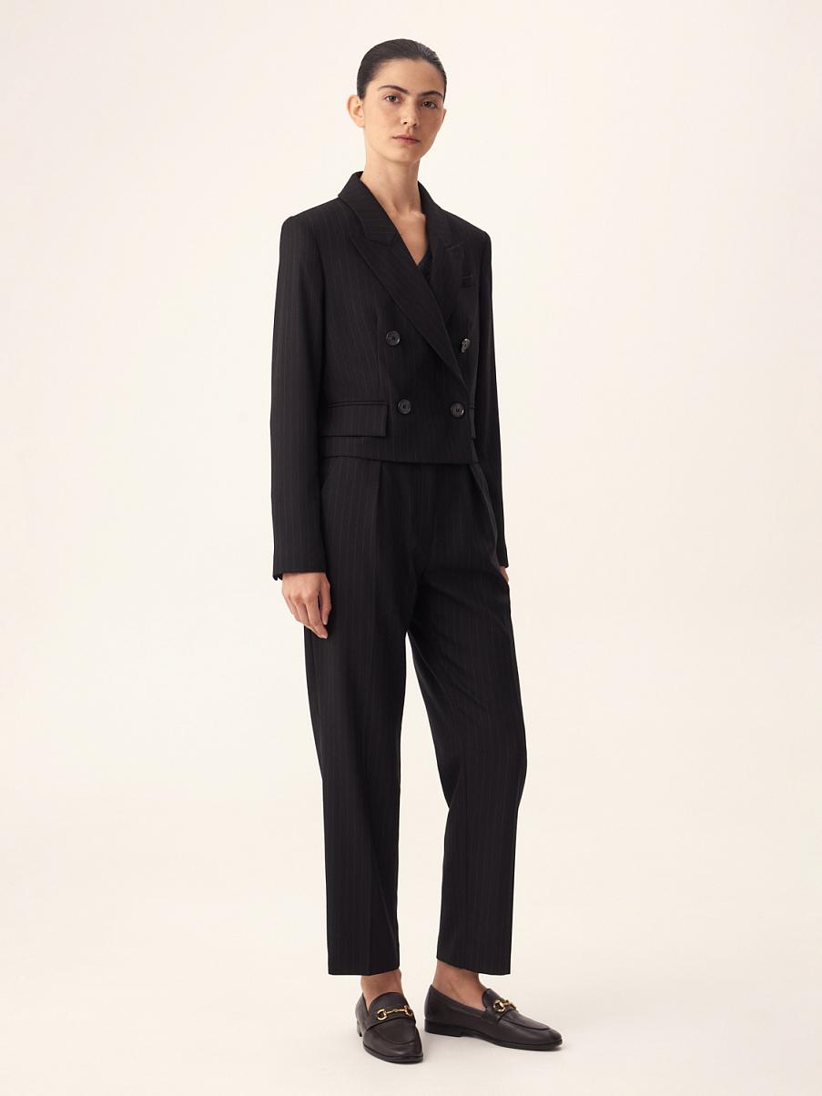 Брюки из шерсти в полоску