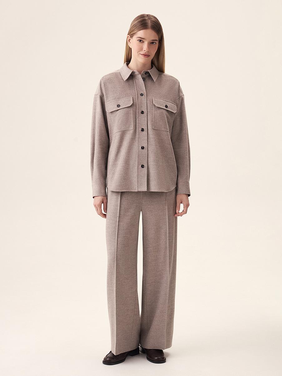 Брюки свободного кроя с поясом на резинке