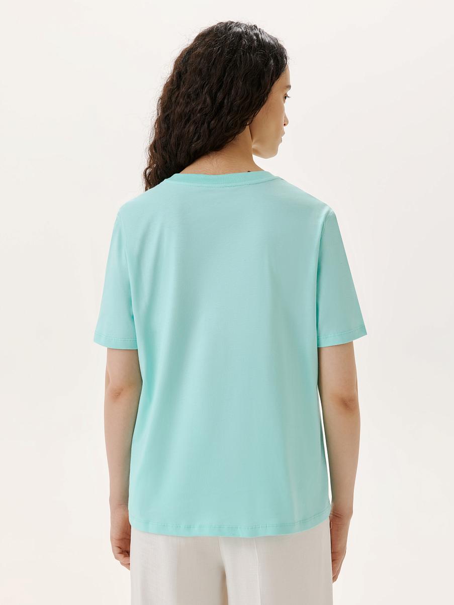 Хлопковая футболка прямого кроя