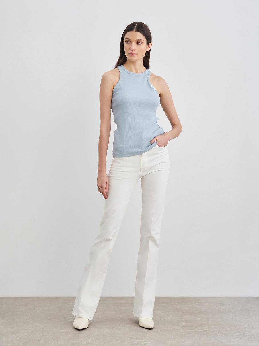 Хлопковый топ в рубчик