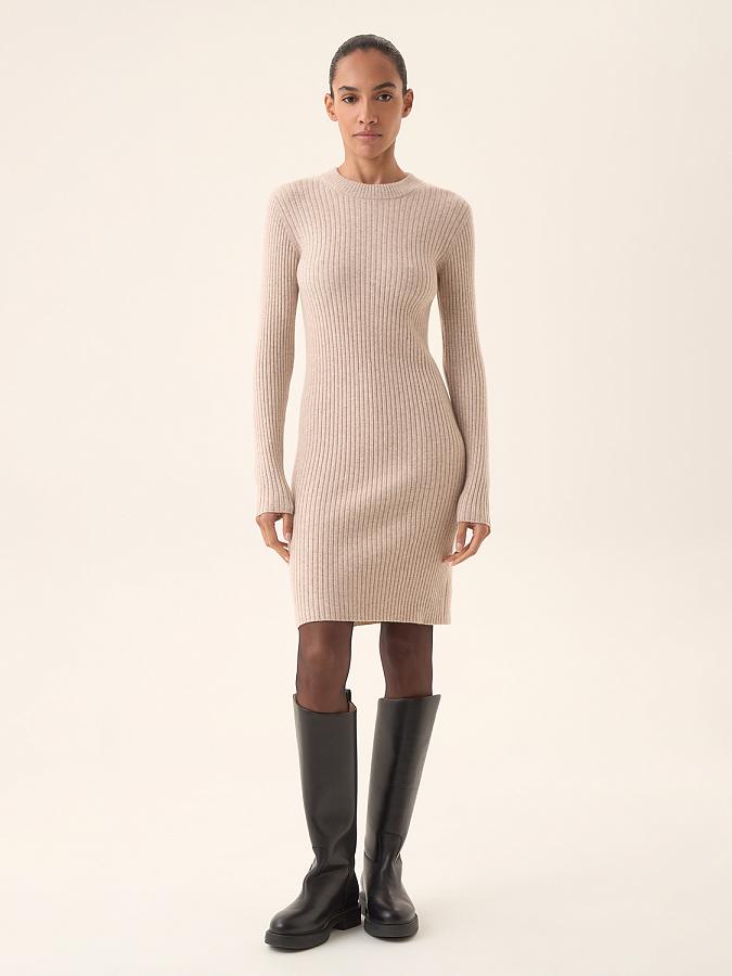 LWWS-782006 Платье трикотажное (светло-бежевый, XS)