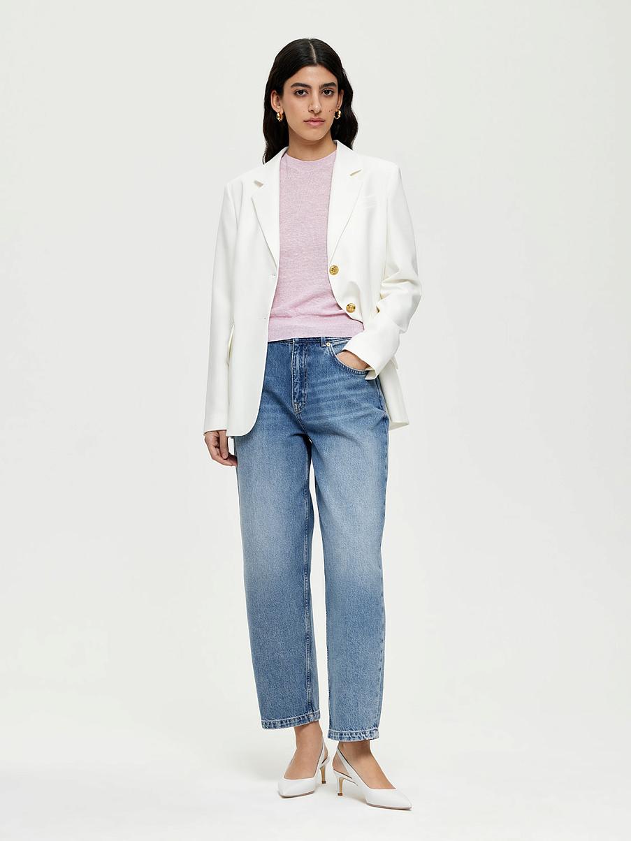 Трикотажный топ из шерсти и льна