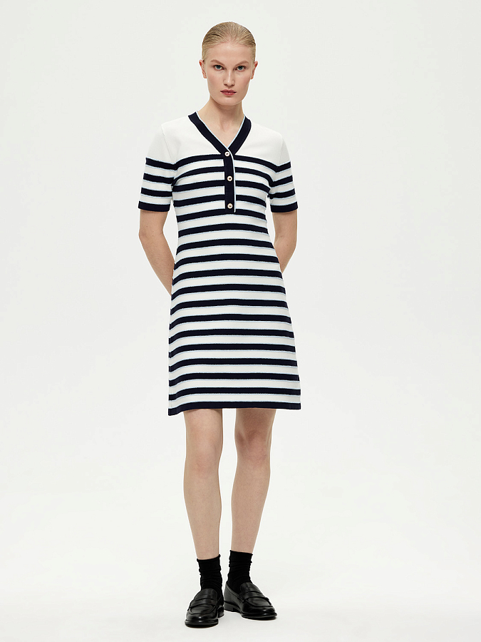 LSSM-780007 Платье трикотажное (белый, XS)