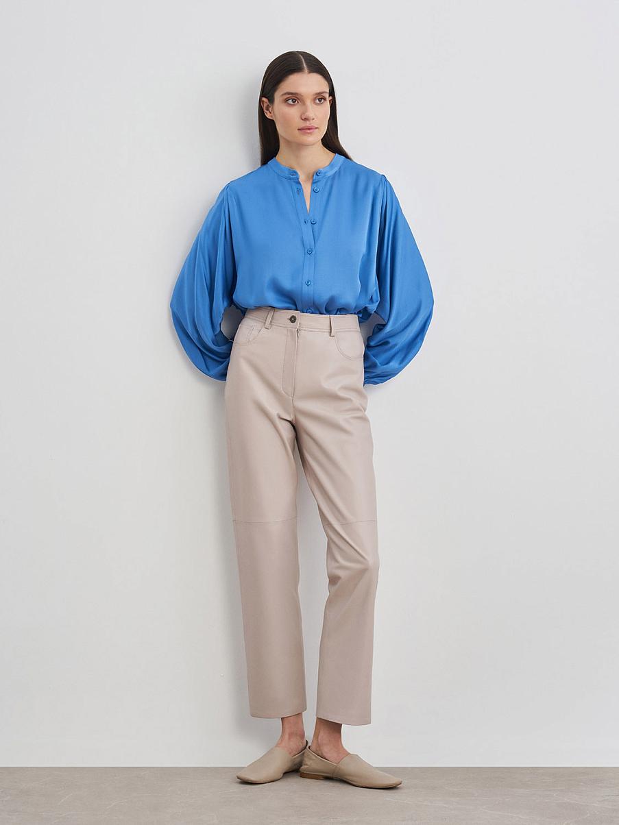 Атласная рубашка свободного кроя