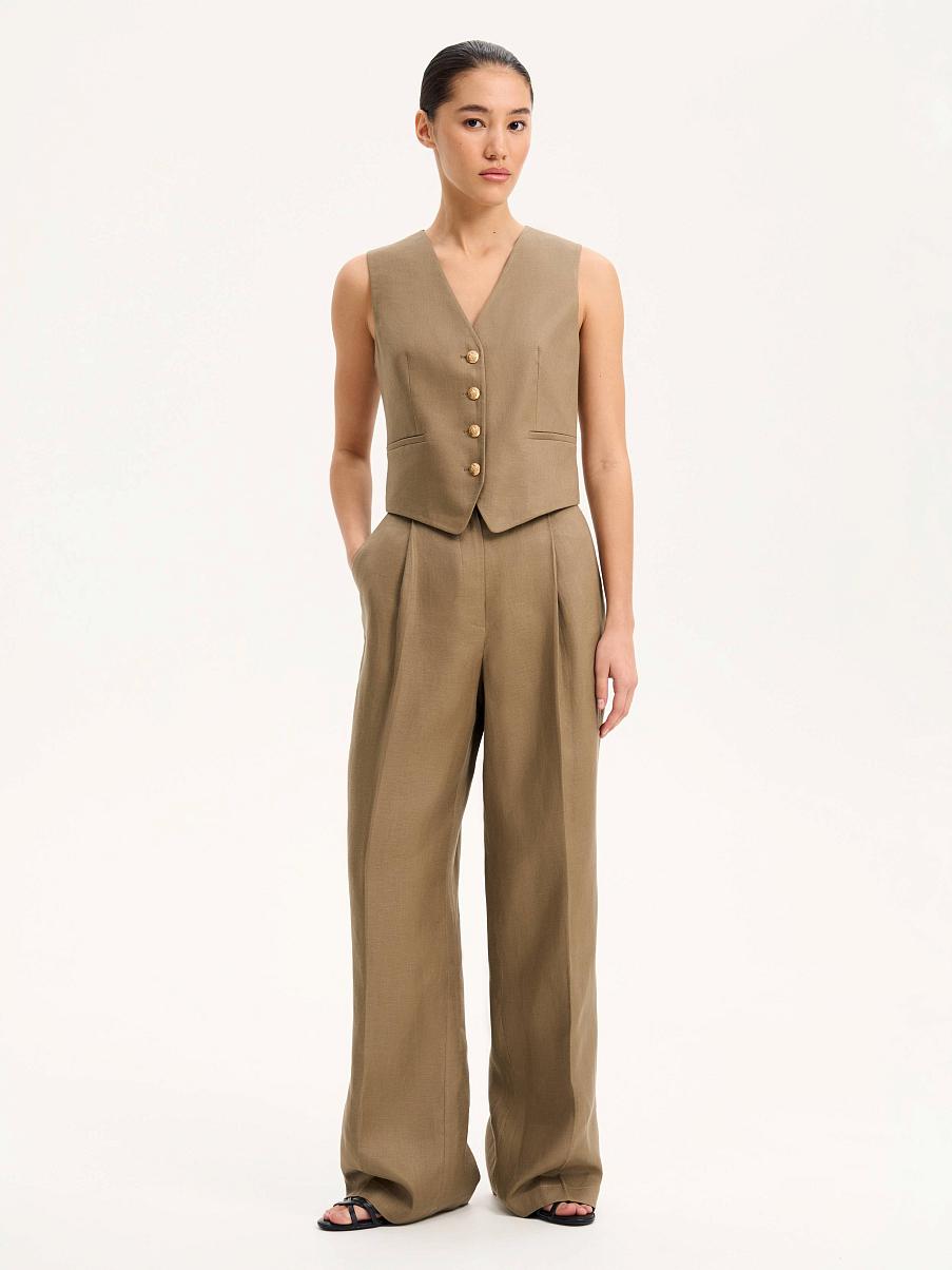 Брюки льняные