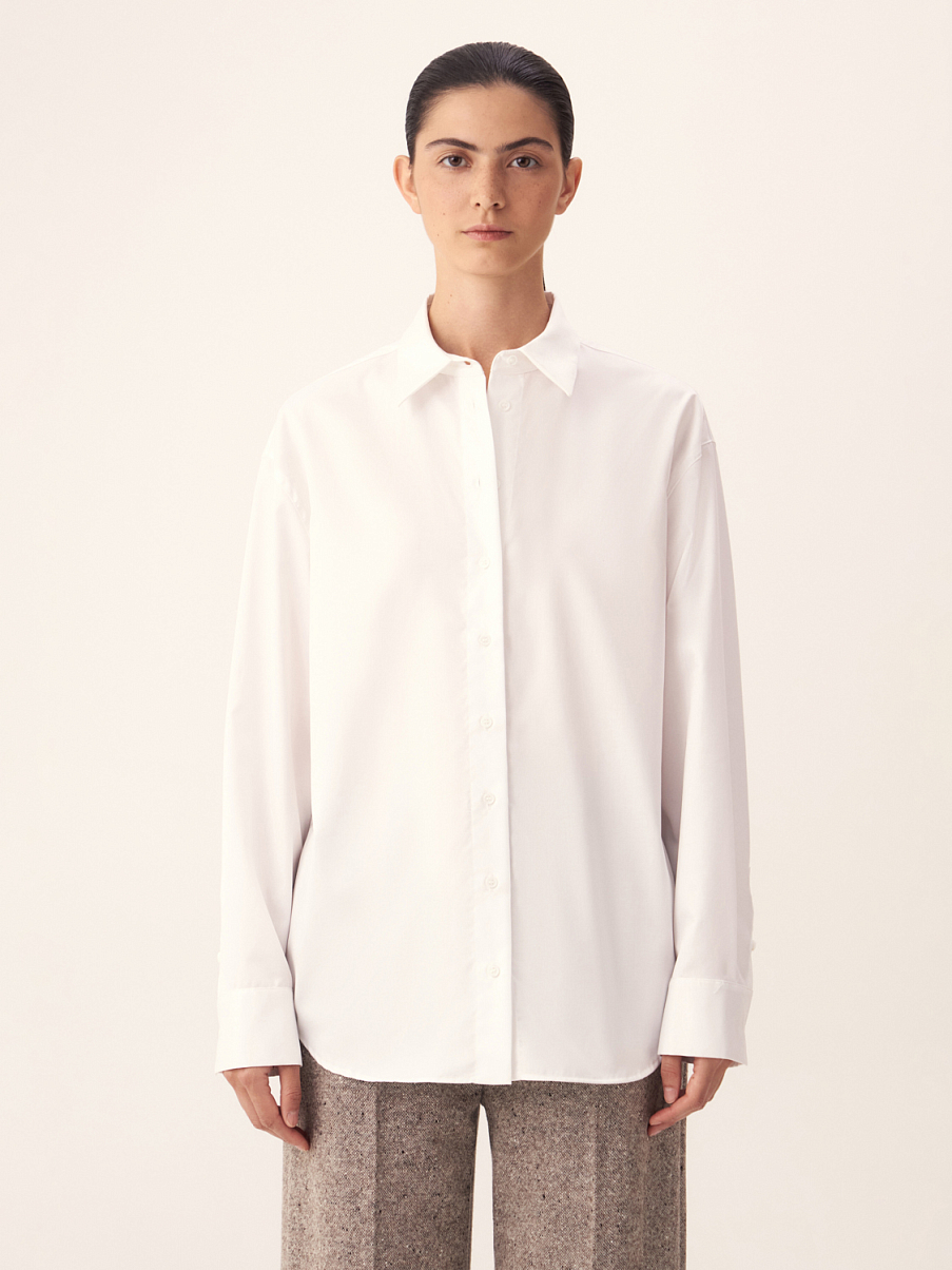 Хлопковая рубашка прямого кроя