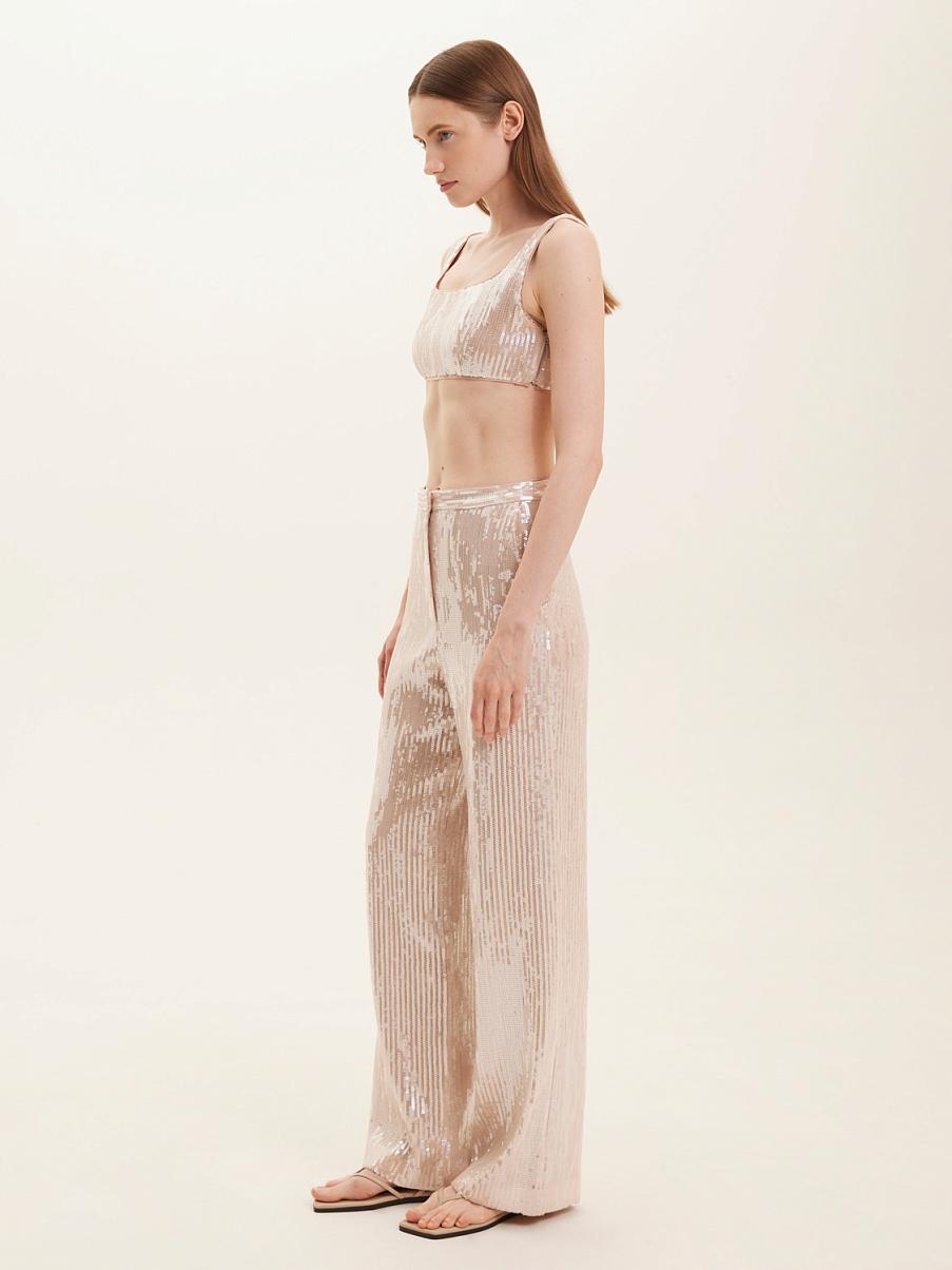 Прямые брюки расшитые пайетками