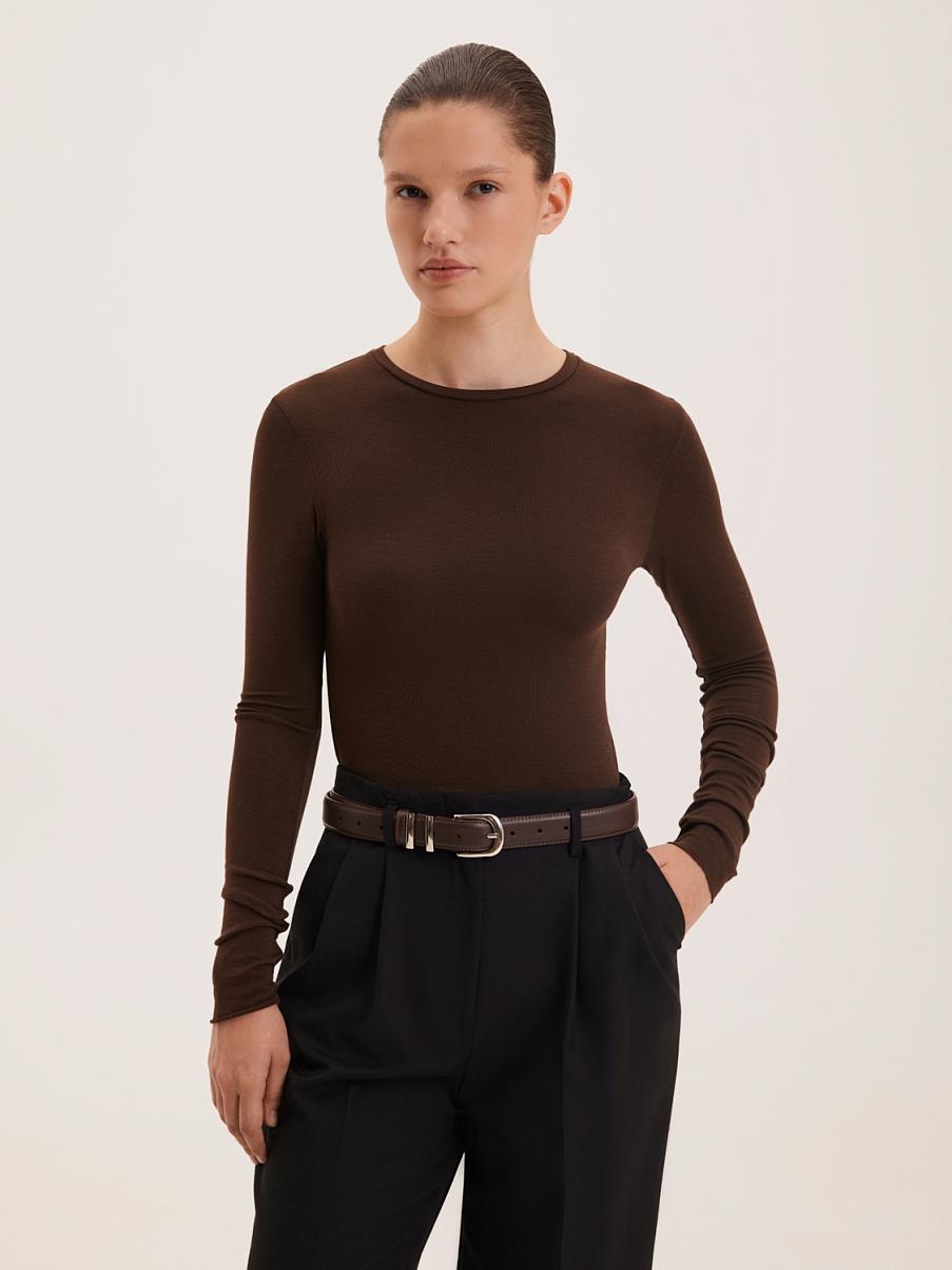 Облегающий лонгслив с шерстью