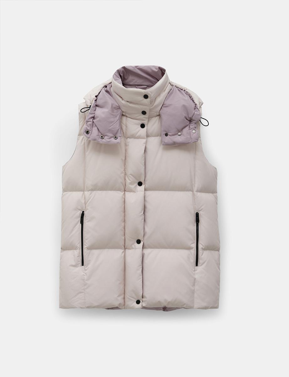 Удлиненная жилетка из пуха и пера утки