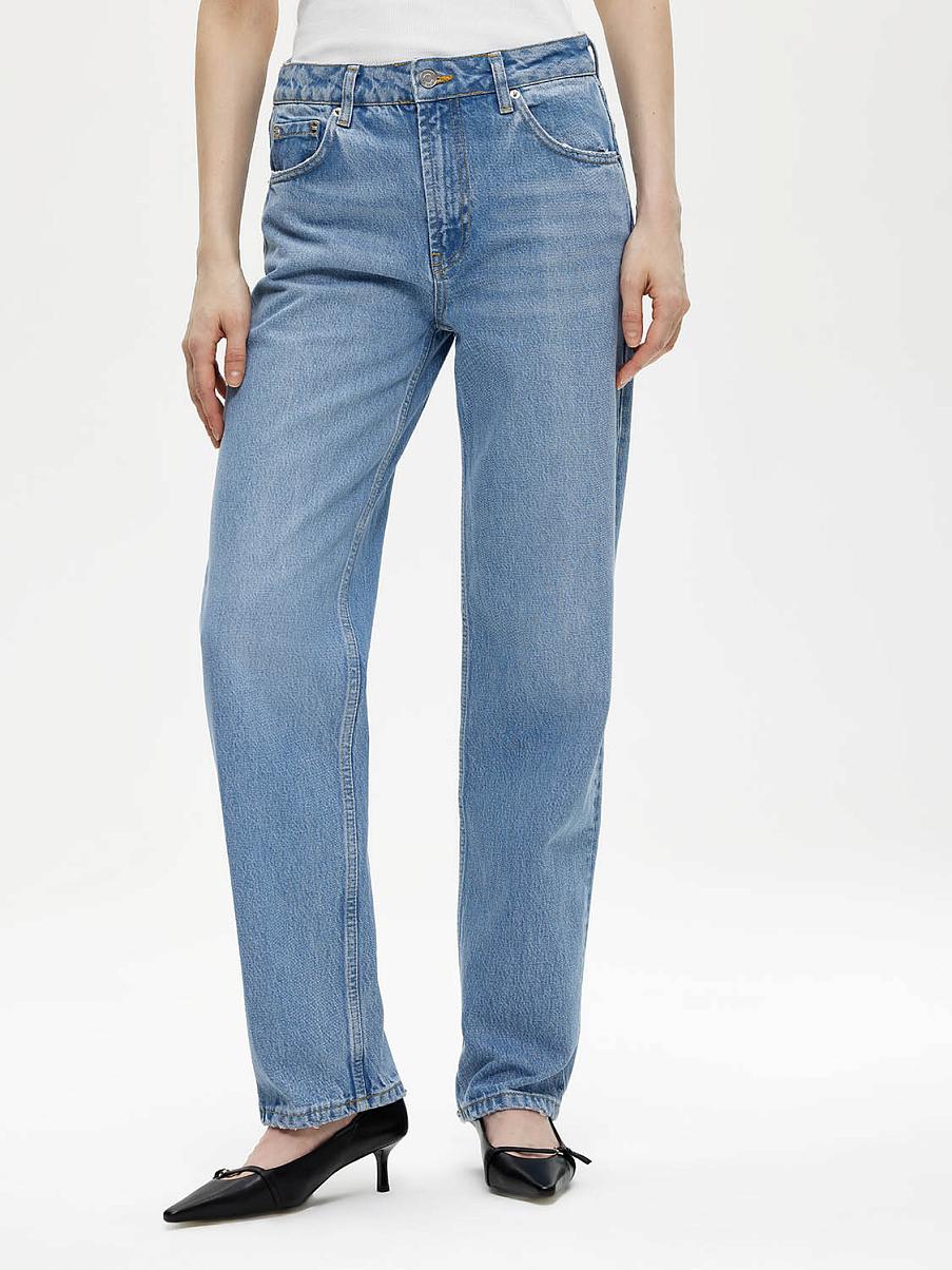 Хлопковые джинсы с заниженной талией