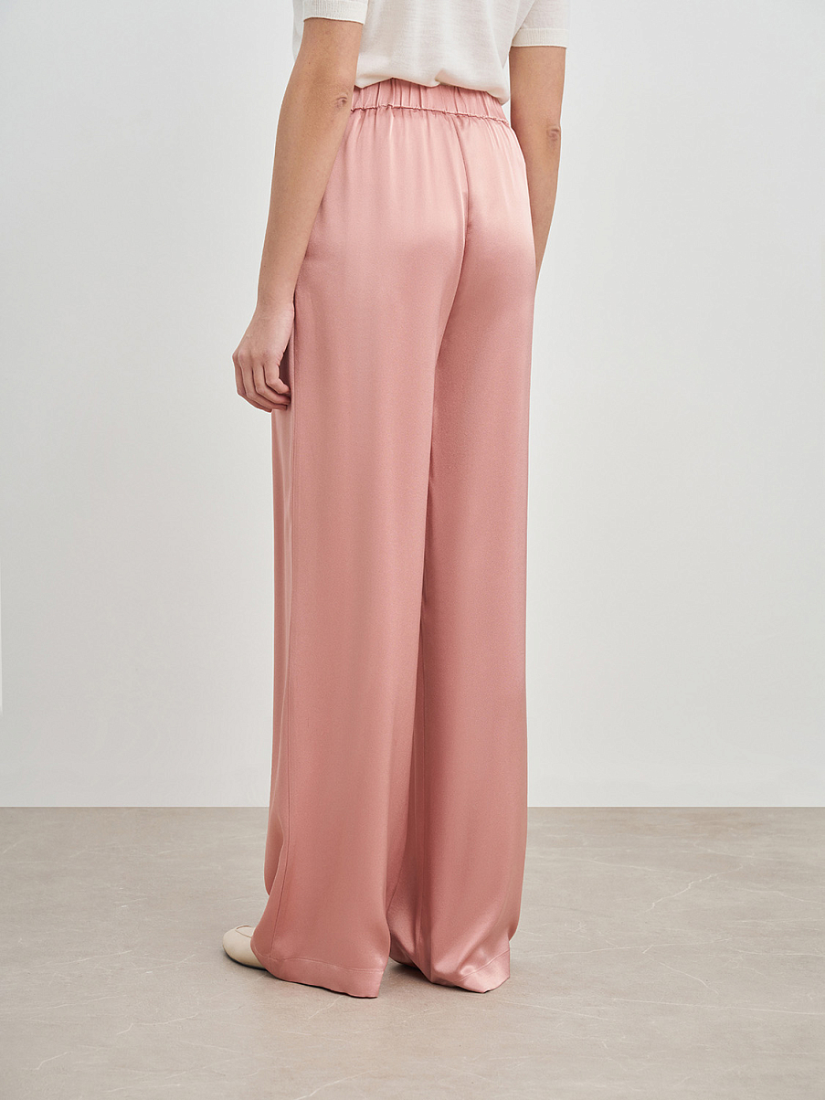 Атласные брюки-палаццо