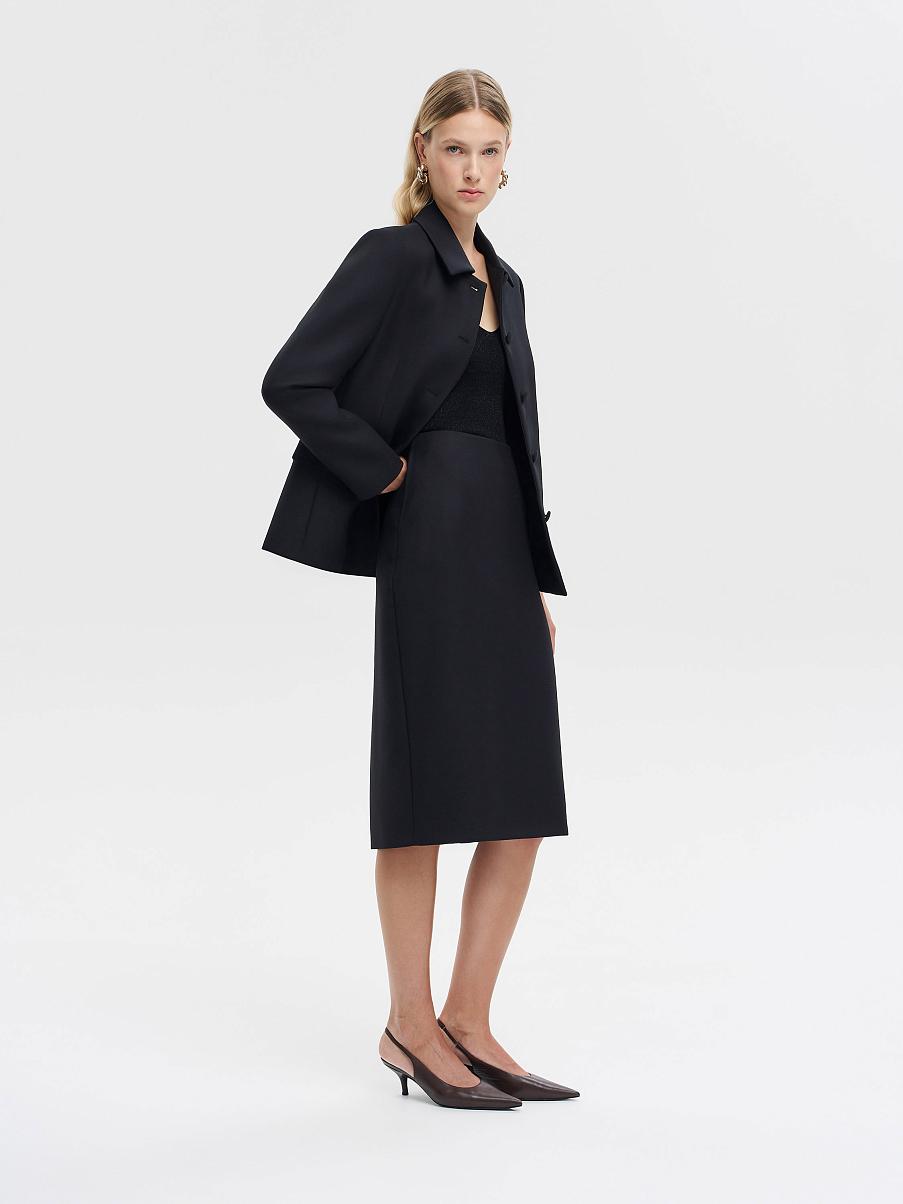 Юбка миди из костюмной ткани