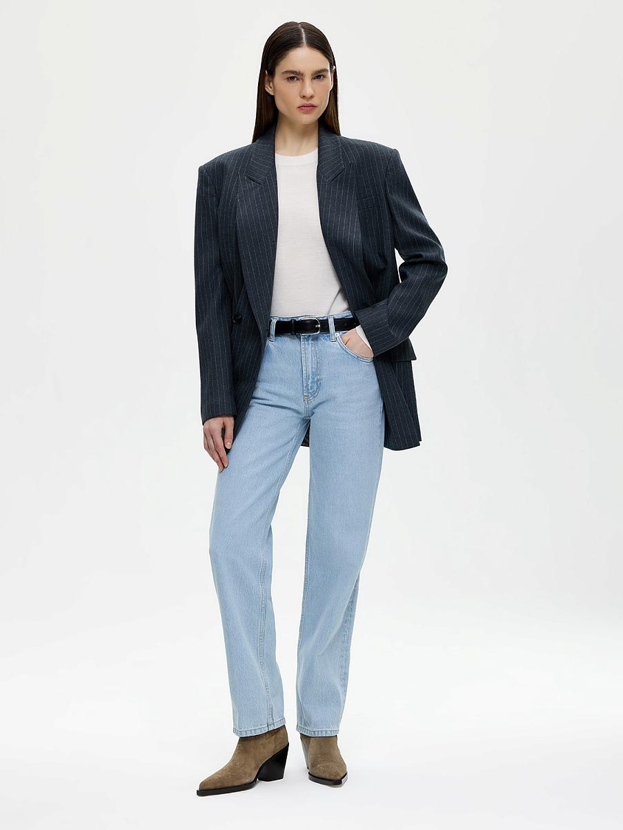 Хлопковые джинсы с заниженной талией