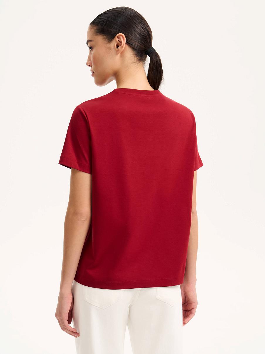 Футболка прямого кроя с шелком