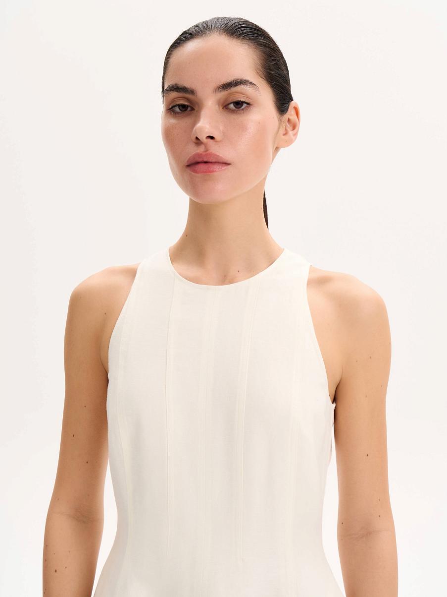 Платье льняное миди