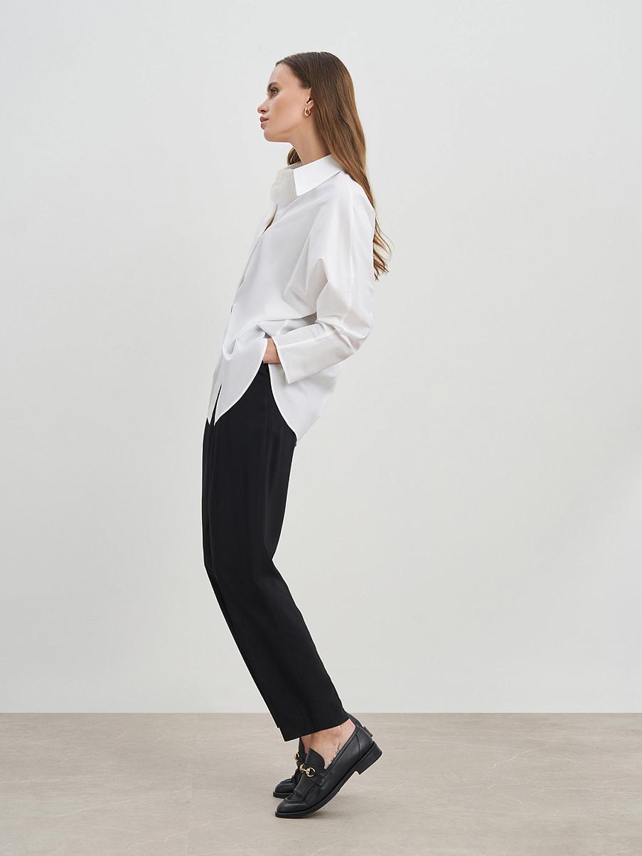 Асимметричная хлопковая рубашка оверсайз