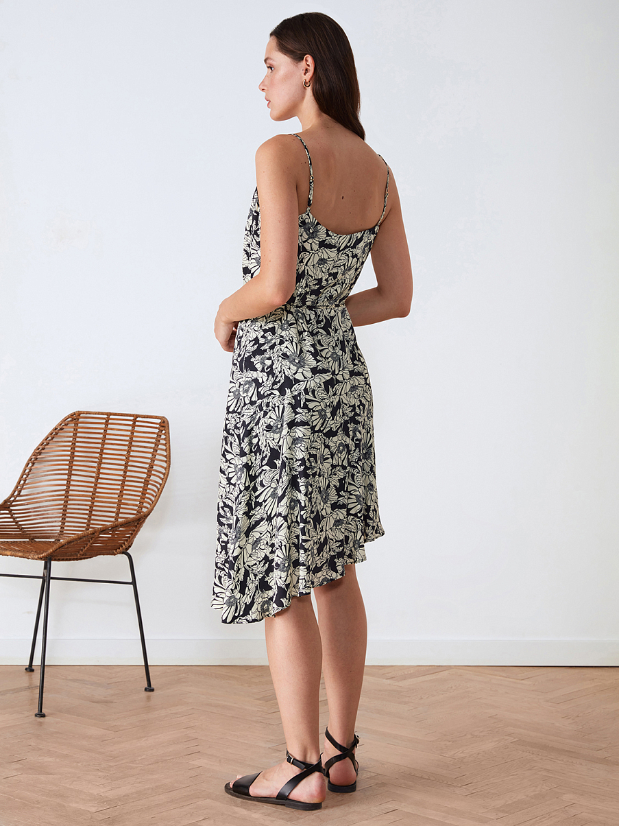 Асимметричный сарафан с цветочным узором