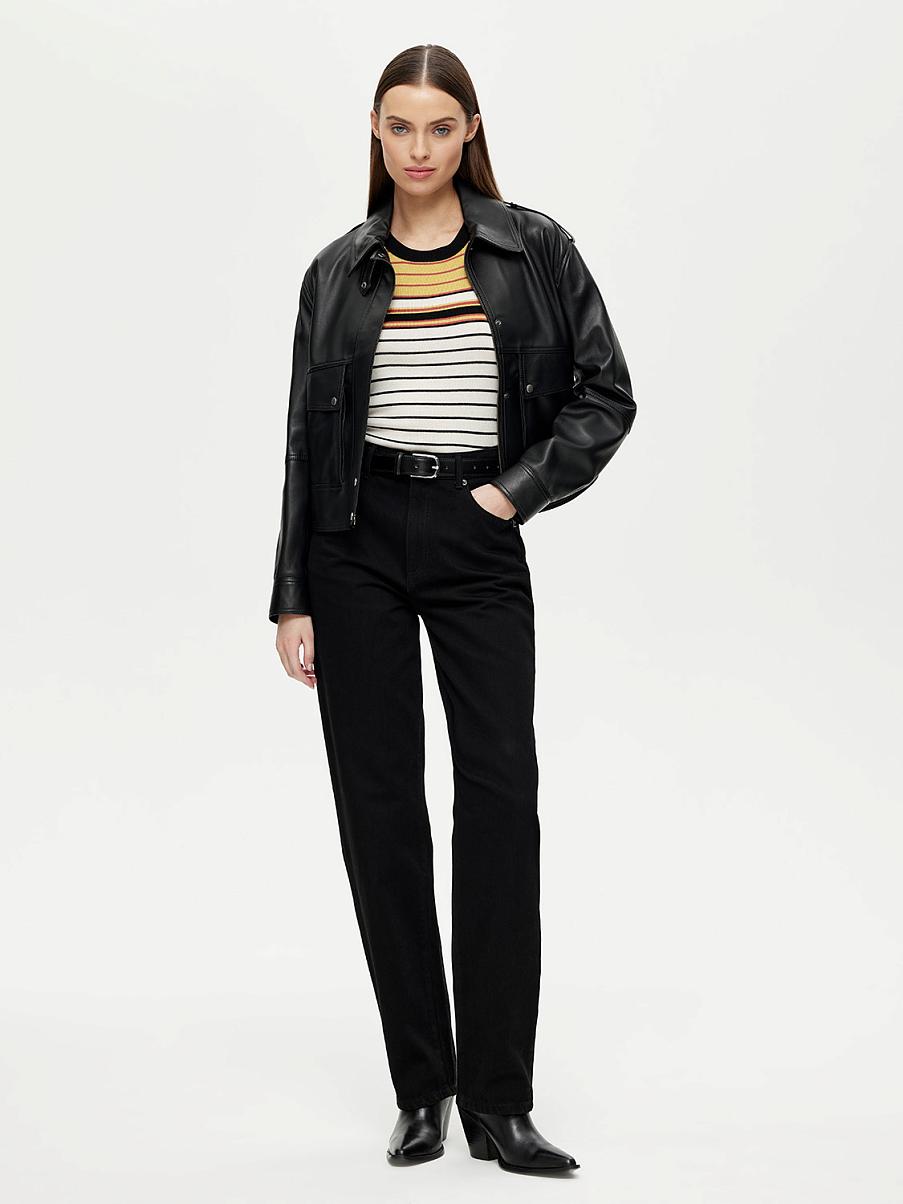 Топ в полоску с шелком