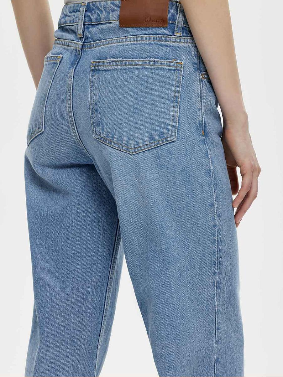 Хлопковые джинсы с заниженной талией