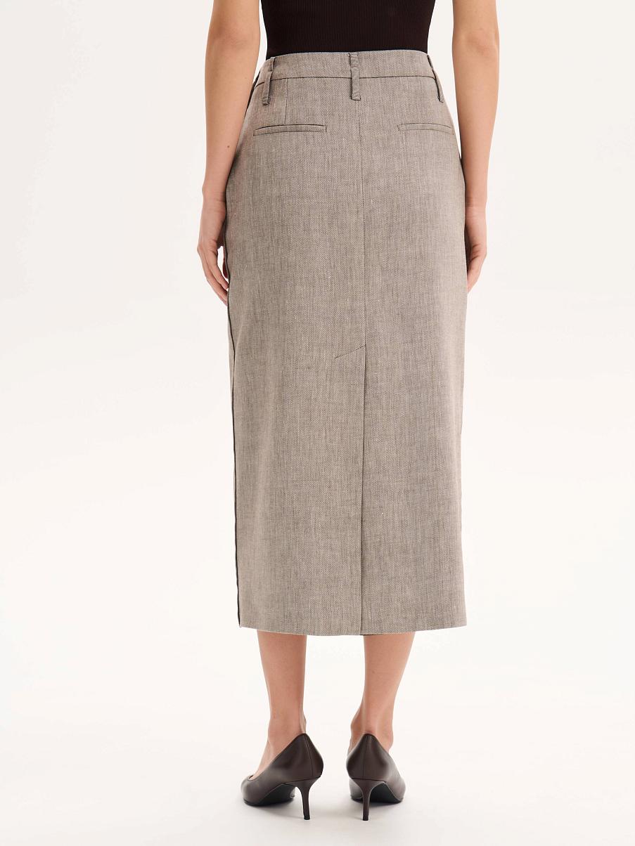 Юбка льняная миди