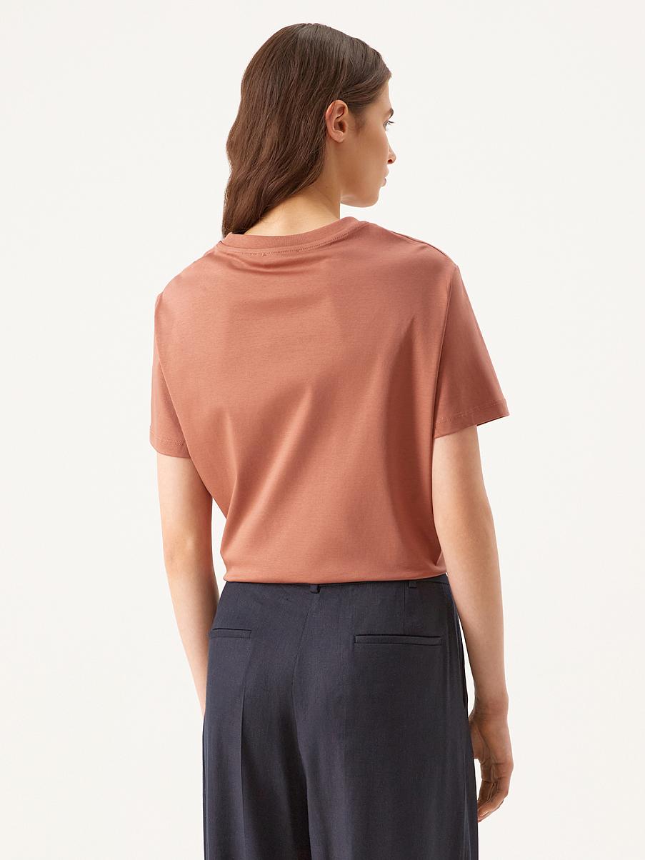 Футболка прямого кроя с шелком