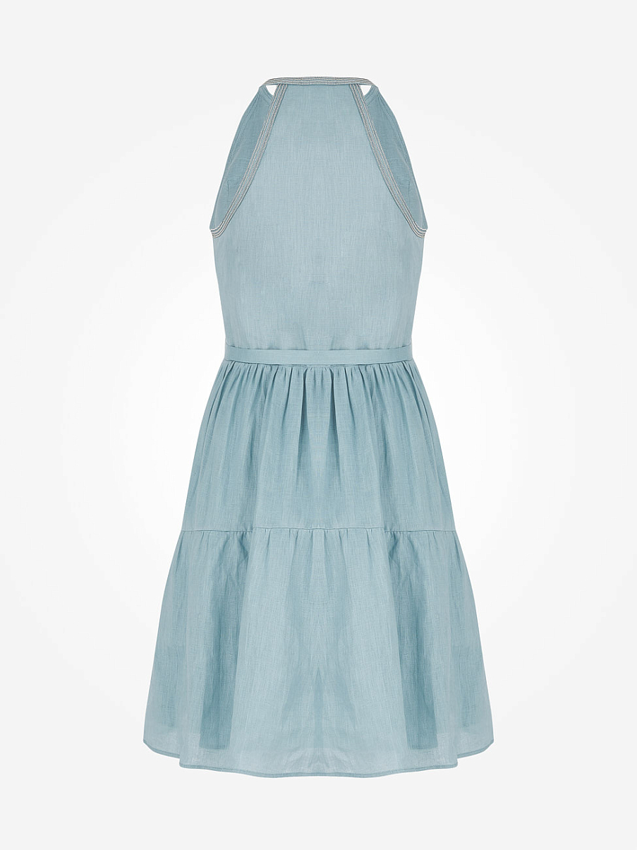 Платье мини изо льна