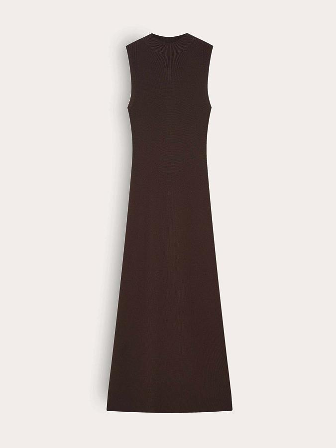 LSSL-782030 Платье трикотажное (темно-коричневый, S)