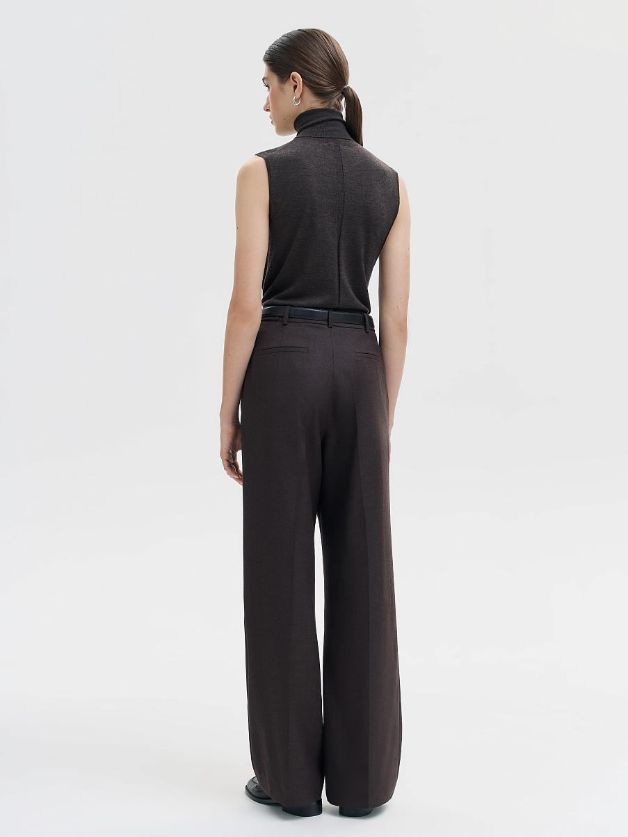 Брюки с защипами из шерсти