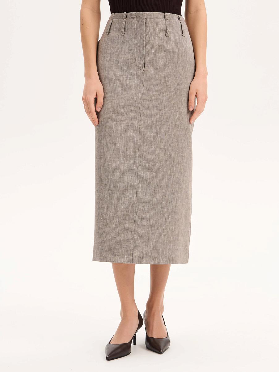 Юбка льняная миди