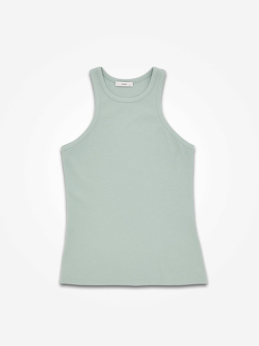 Хлопковый топ в рубчик