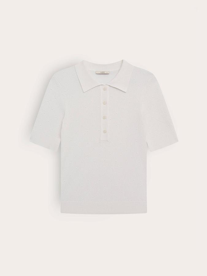 LSSM-070036 Трикотажная блуза (белый, S)