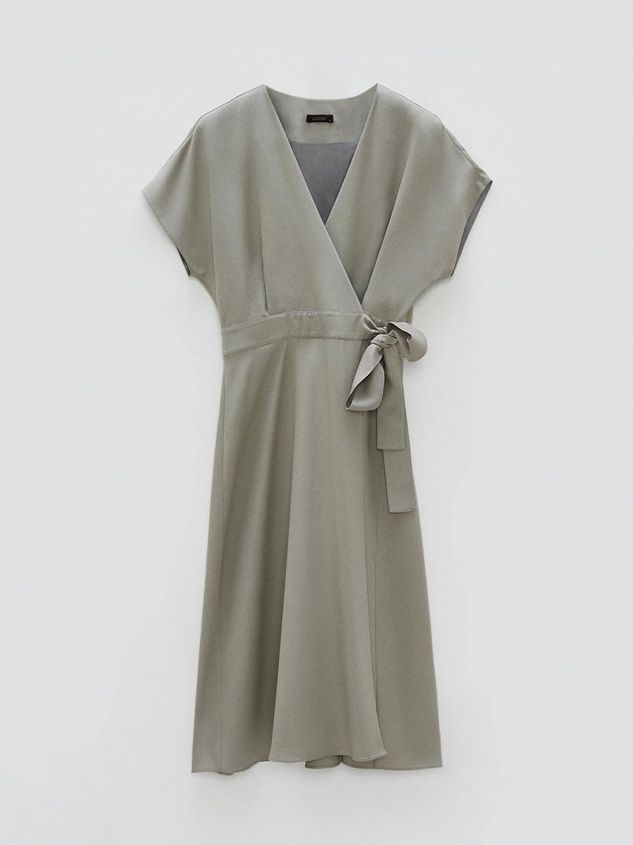 Платье миди на запах с поясом