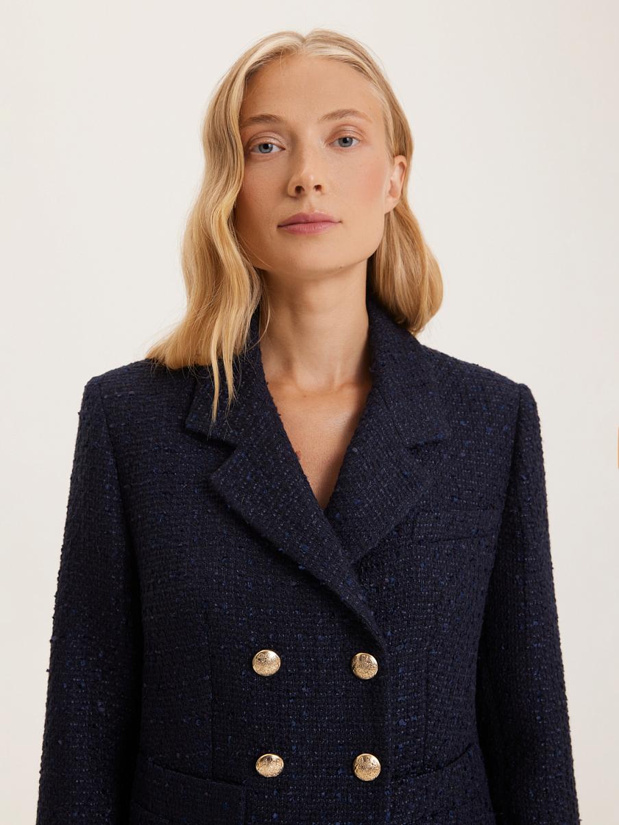 Твидовый двубортный жакет