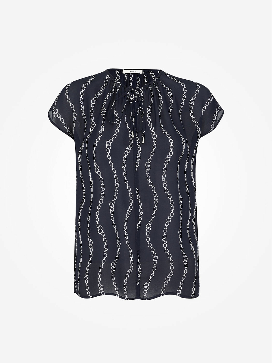 Блуза свободного кроя с коротким рукавом